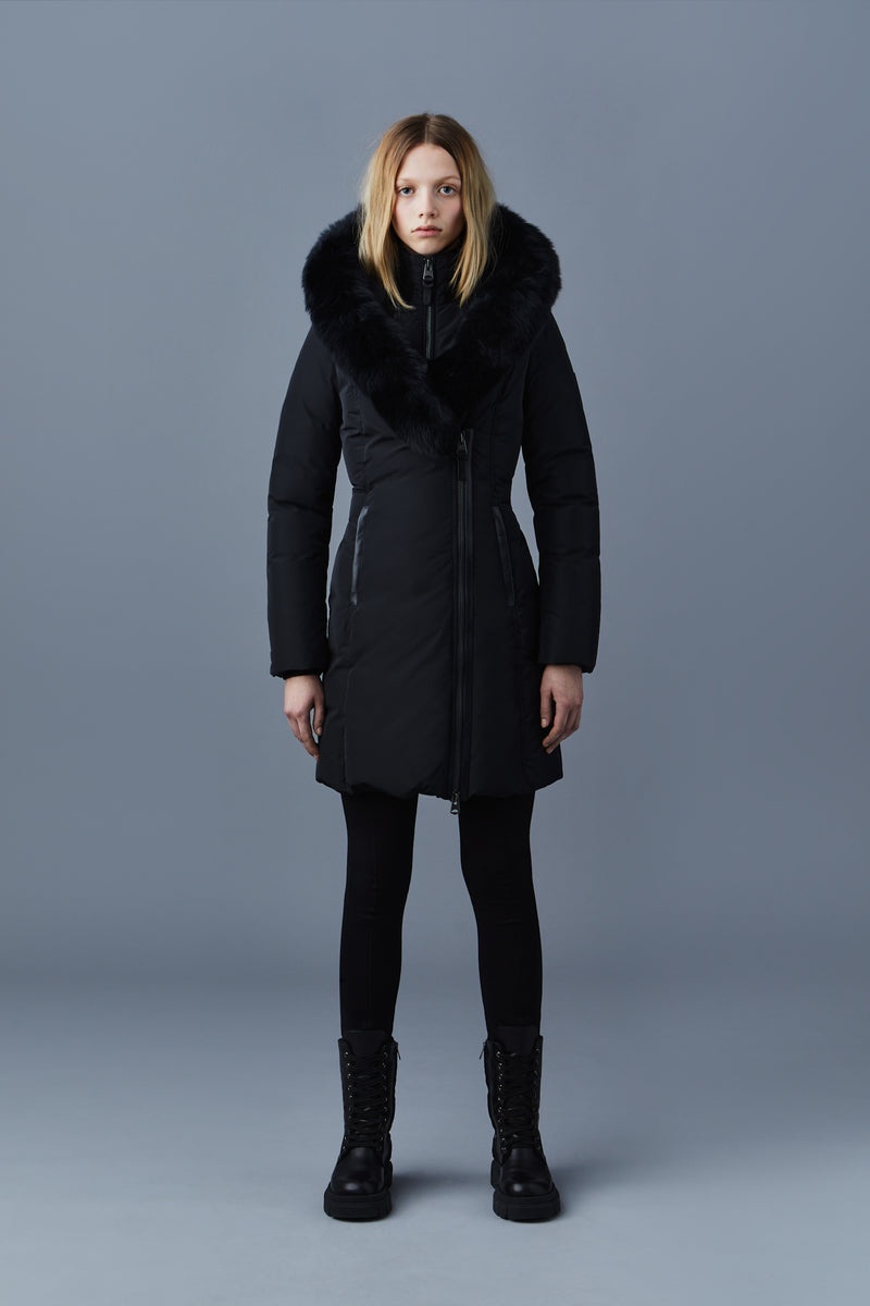 Mackage KAY Down with fox fur Signature Collar Rockar Dam Svarta | 270ODWJRV