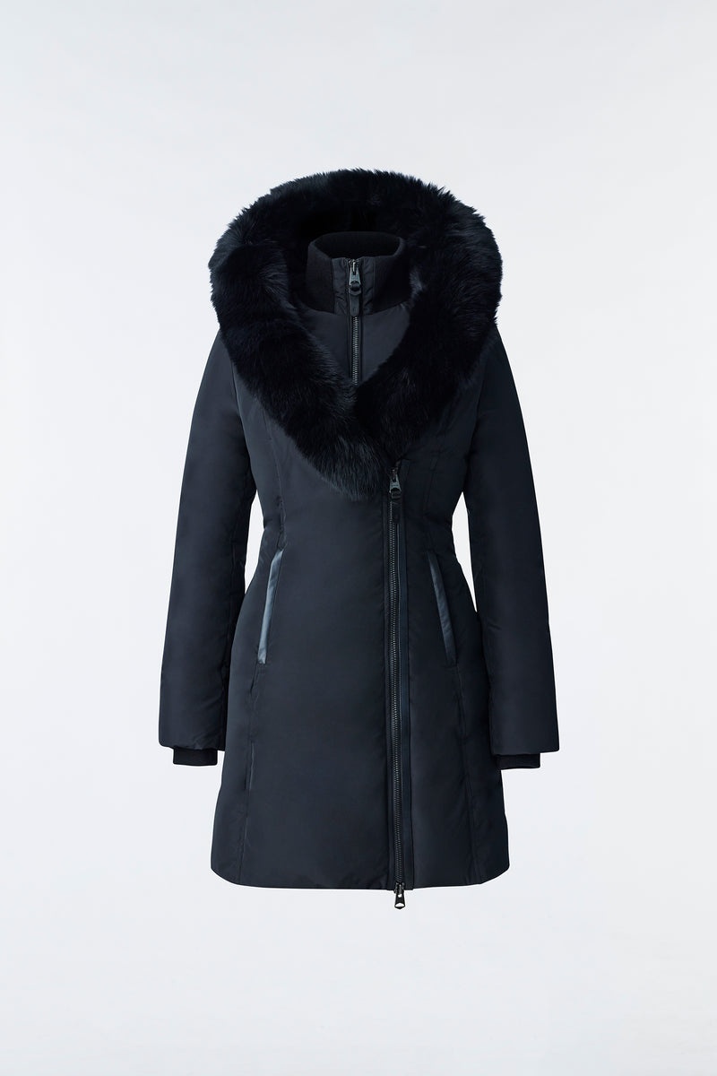 Mackage KAY Down with fox fur Signature Collar Rockar Dam Svarta | 270ODWJRV