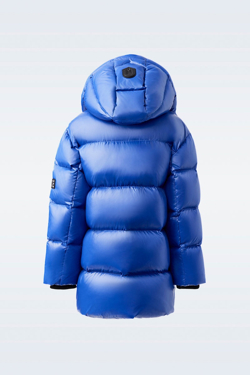 Mackage KENNIE Lustrous light with hood Dunparka Barn Blå | 179NMGSRO