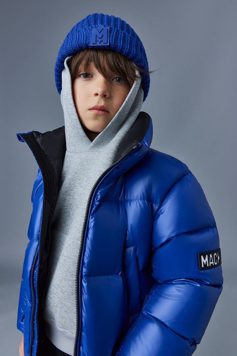 Mackage KENNIE Lustrous light with hood Dunparka Barn Blå | 179NMGSRO