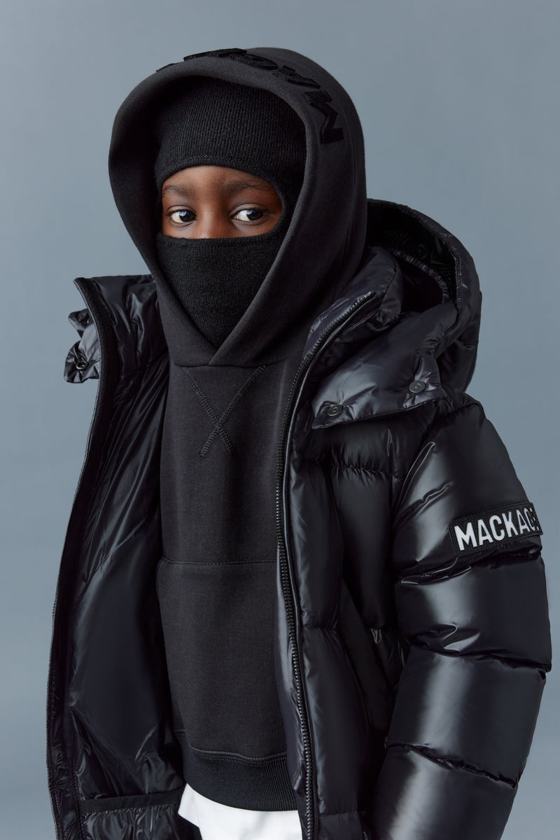 Mackage KENNIE Lustrous light with hood Dunparka Barn Svarta | 910TIVYGP