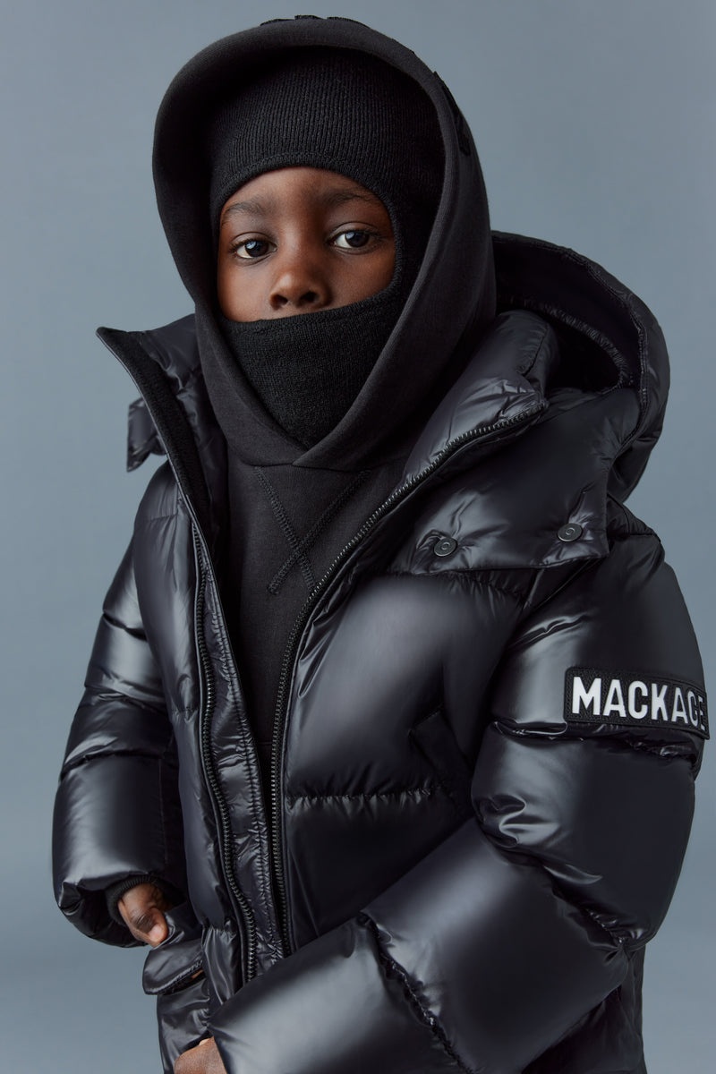 Mackage KENNIE Lustrous light with hood Dunparka Barn Svarta | 910TIVYGP