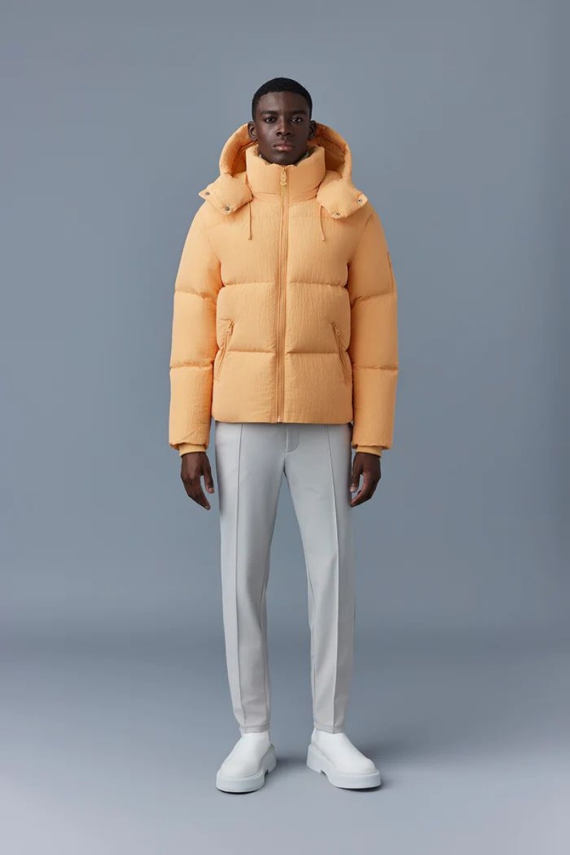 Mackage KENT-TR Tactile ripstop with hood Dunjackor Herr Orange | 708QKDHZS