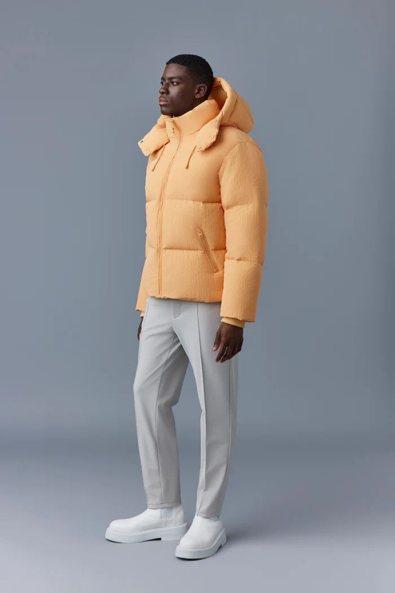 Mackage KENT-TR Tactile ripstop with hood Dunjackor Herr Orange | 708QKDHZS