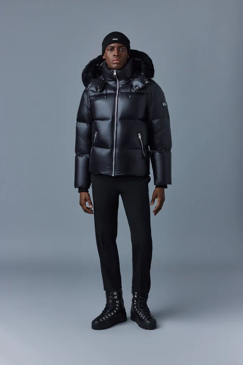 Mackage KENT-ZSH with removable hood and fur trim Dunjackor Herr Svarta | 354JQMLDW