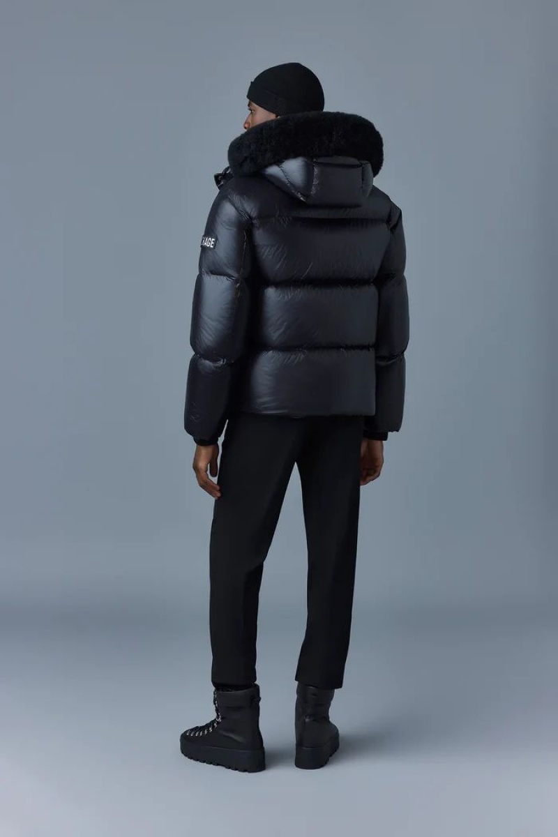 Mackage KENT-ZSH with removable hood and fur trim Dunjackor Herr Svarta | 354JQMLDW