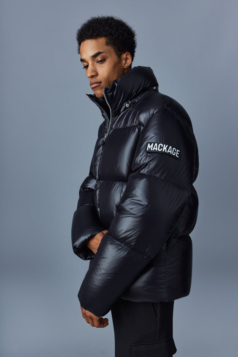 Mackage KENT-Z lustrous light with hood Dunjackor Herr Svarta | 057HQINOA