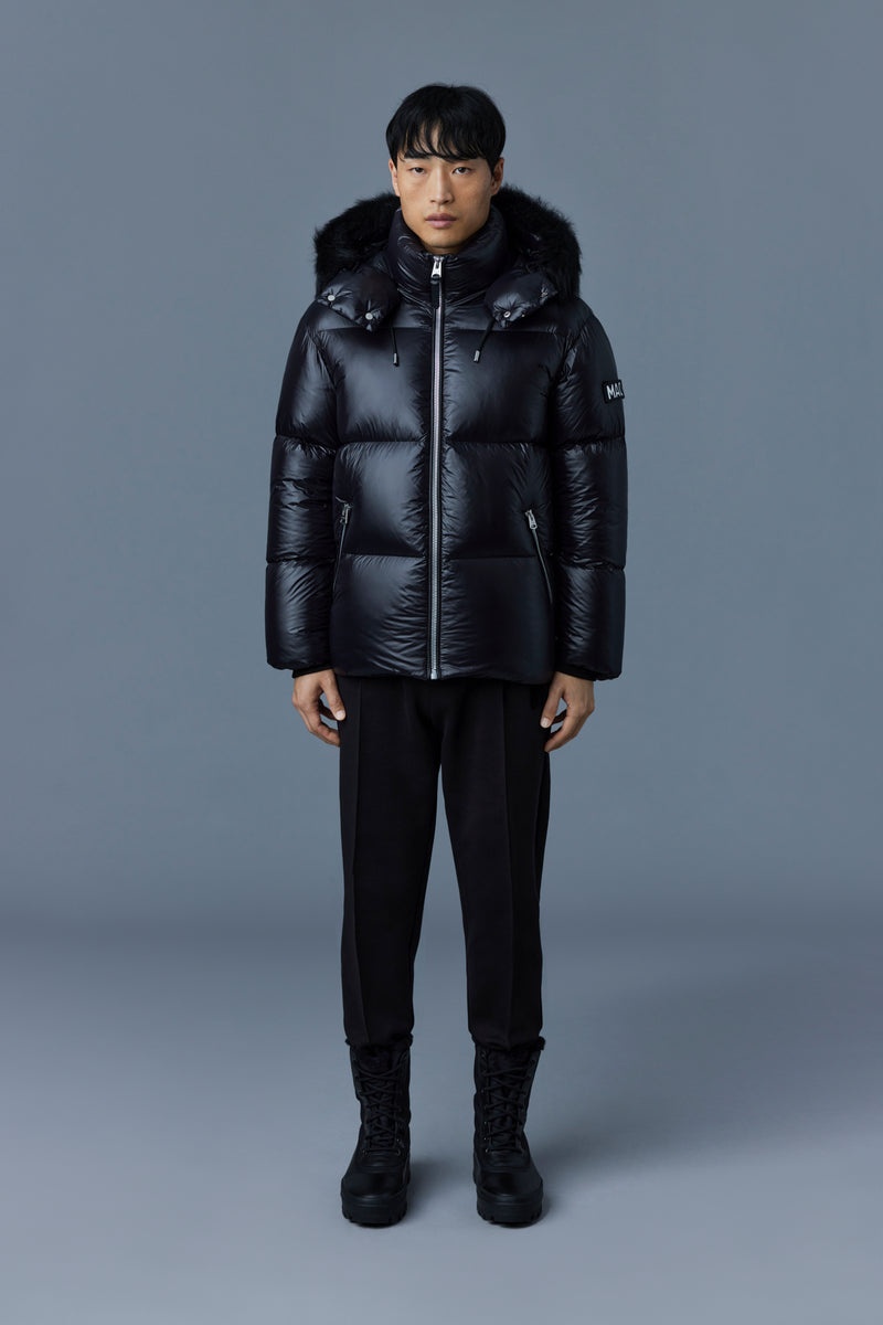 Mackage KENT lustrous light with shearling Dunjackor Herr Svarta | 324GXKWYD