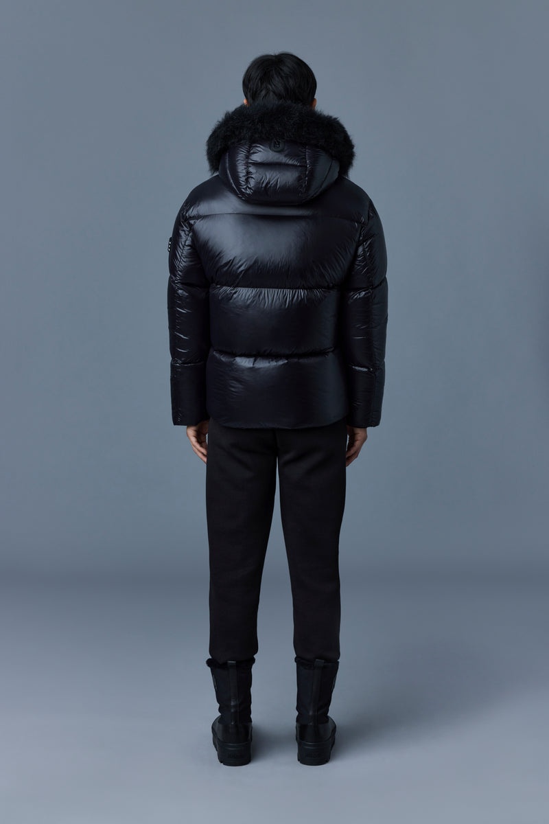 Mackage KENT lustrous light with shearling Dunjackor Herr Svarta | 324GXKWYD