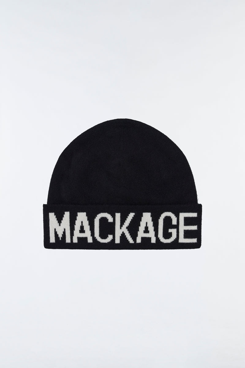 Mackage KIKO knit merino blend logo Hatt Dam Svarta | 934XRDOUC