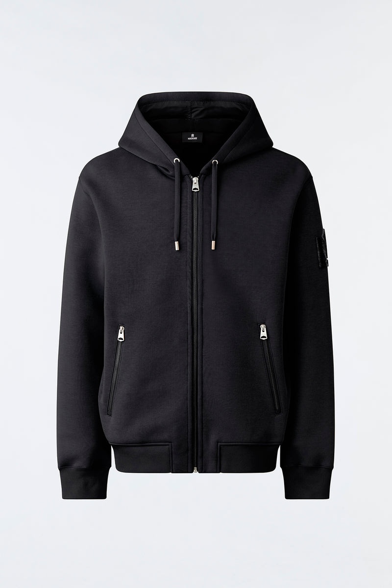 Mackage KRYS Zip-up with velvet embroidery Hoodie Dam Svarta | 278WHFTYM