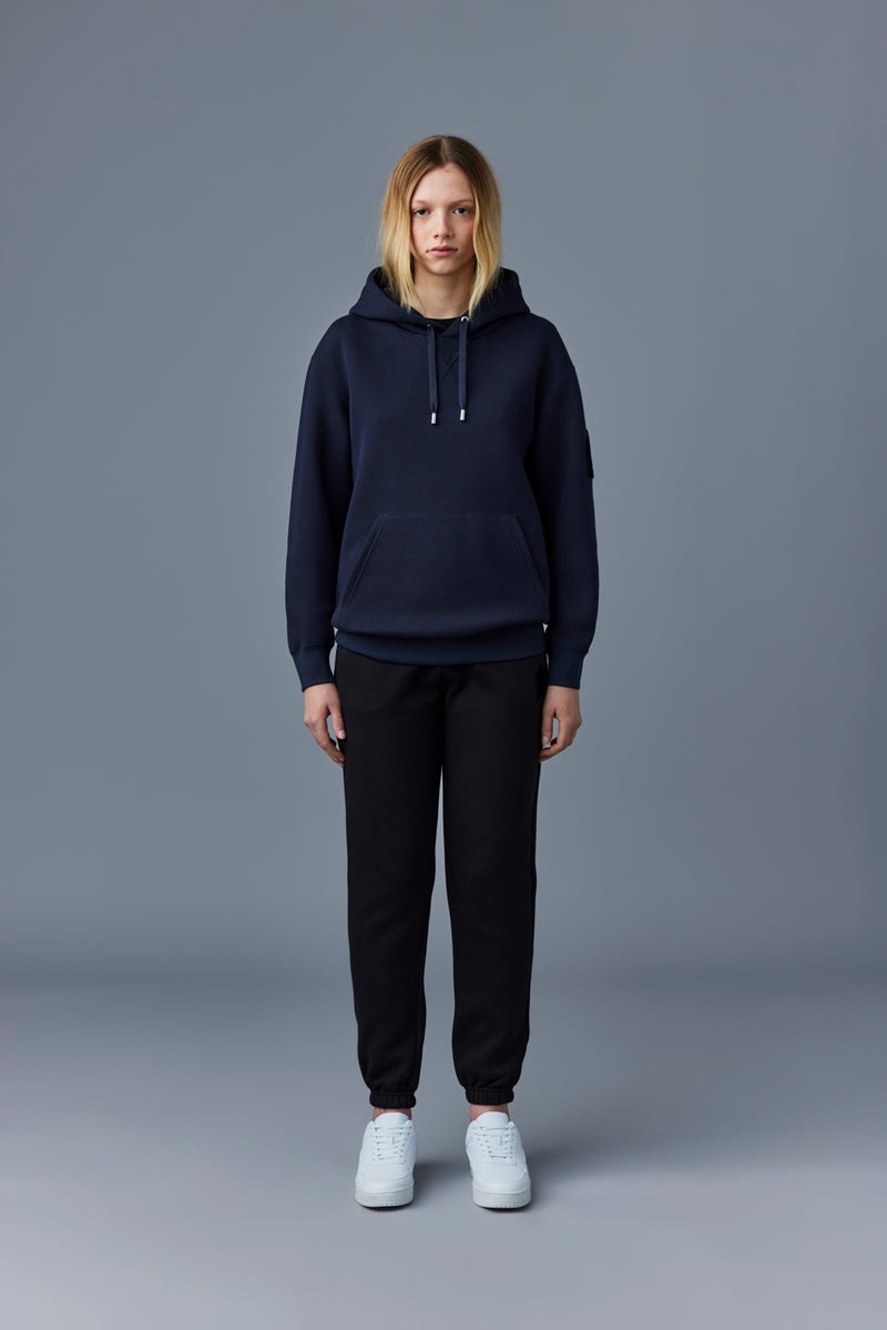 Mackage KRYS with velvet embroidery Hoodie Dam Marinblå | 925UDFOGE