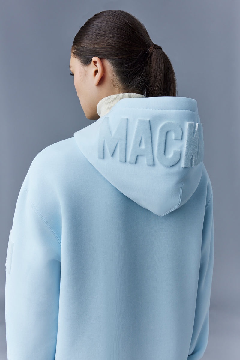 Mackage KRYS with velvet embroidery Hoodie Dam Ljusblå | 465QOBNCW