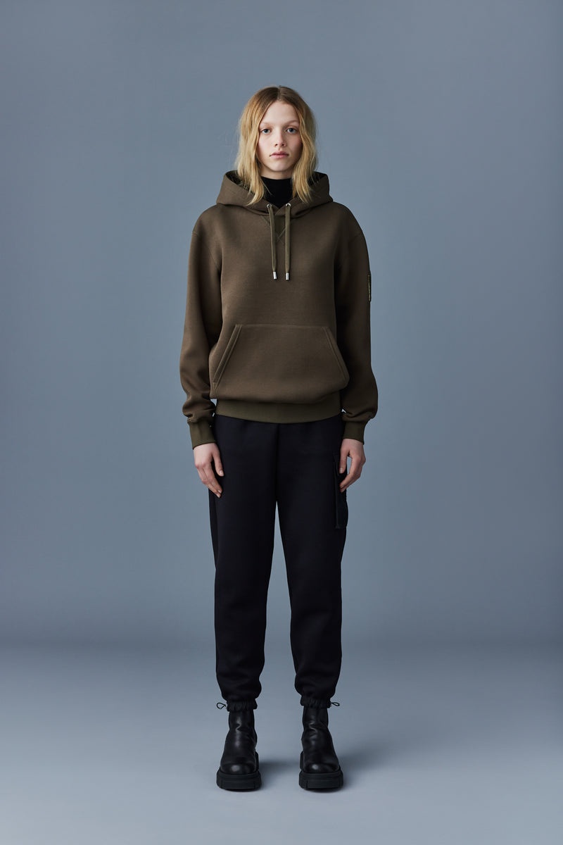 Mackage KRYS with velvet embroidery Hoodie Dam Mörkolivgröna | 108SMRNAV