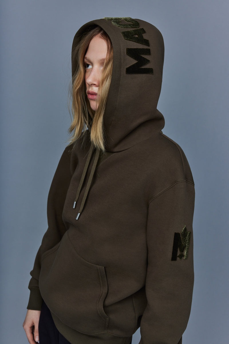 Mackage KRYS with velvet embroidery Hoodie Dam Mörkolivgröna | 108SMRNAV