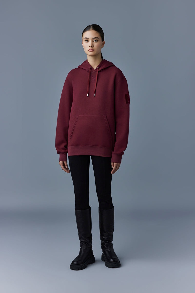 Mackage KRYS with velvet embroidery Hoodie Dam Vinröda | 167PKTXLW