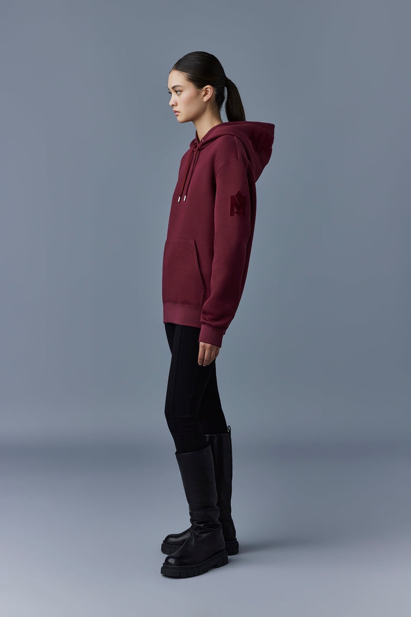 Mackage KRYS with velvet embroidery Hoodie Dam Vinröda | 167PKTXLW