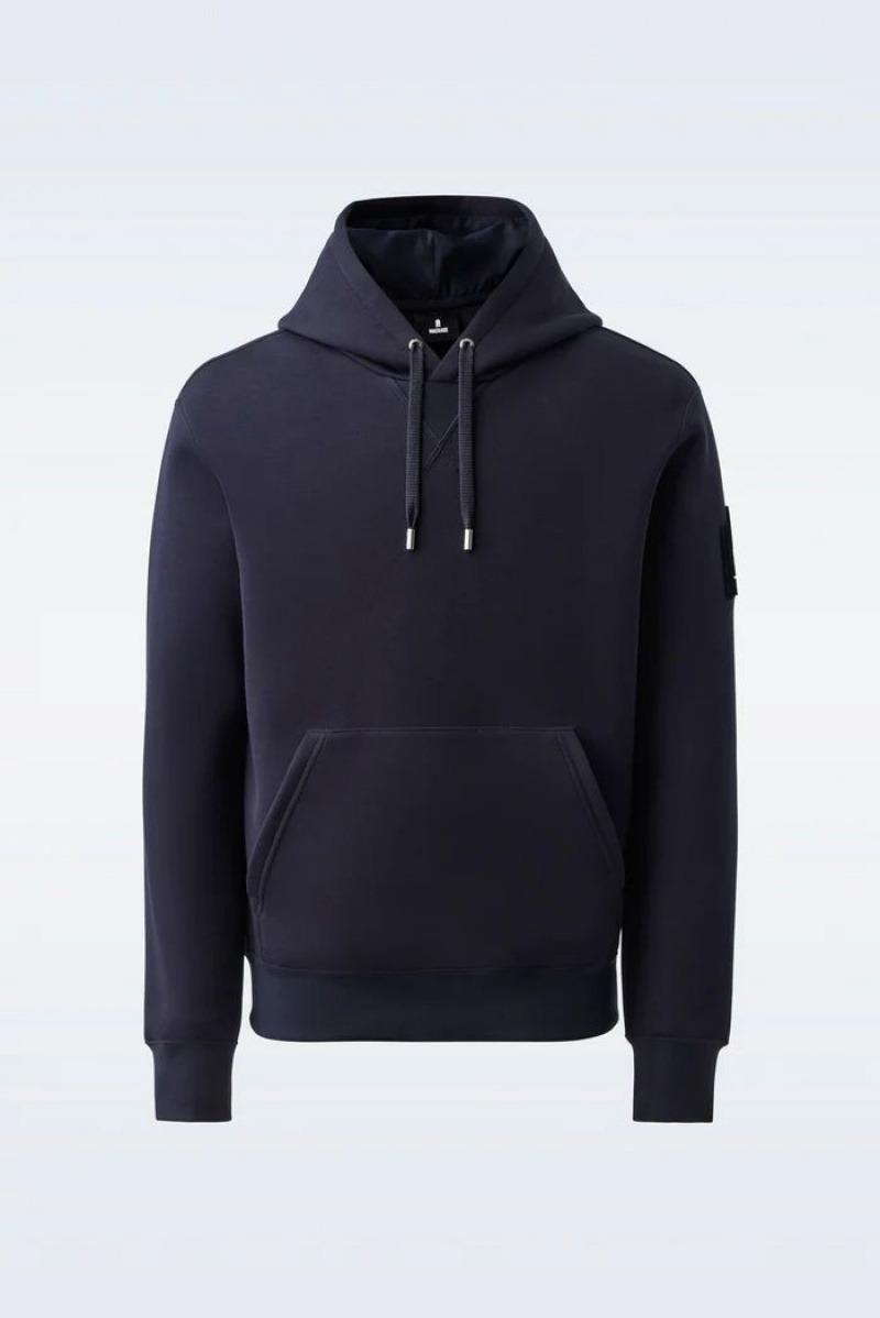 Mackage KRYS with velvet embroidery Hoodie Herr Marinblå | 341NOJZYT