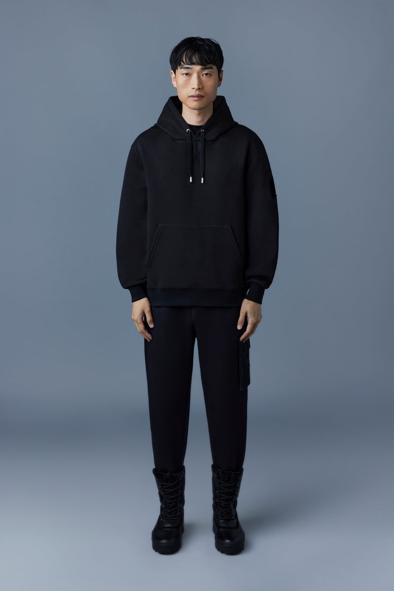 Mackage KRYS with velvet embroidery Hoodie Herr Svarta | 473OARLTD