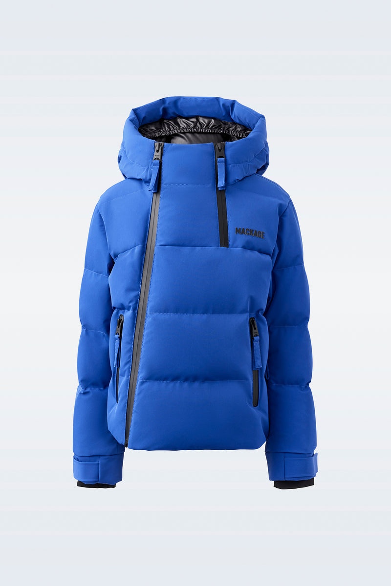 Mackage LELAND Lätta down with hood Skidjackor Barn Blå | 504YXZTWP