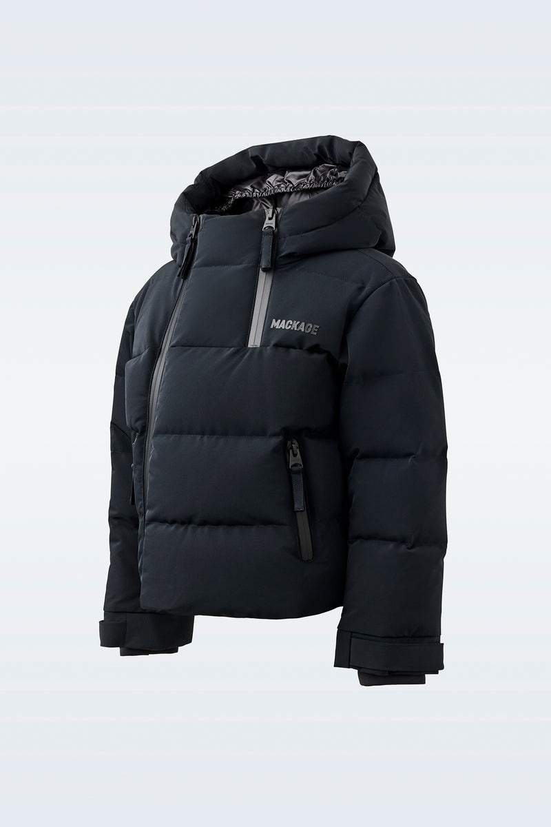 Mackage LELAND Lätta down with hood Skidjackor Barn Svarta | 596DWQYEC