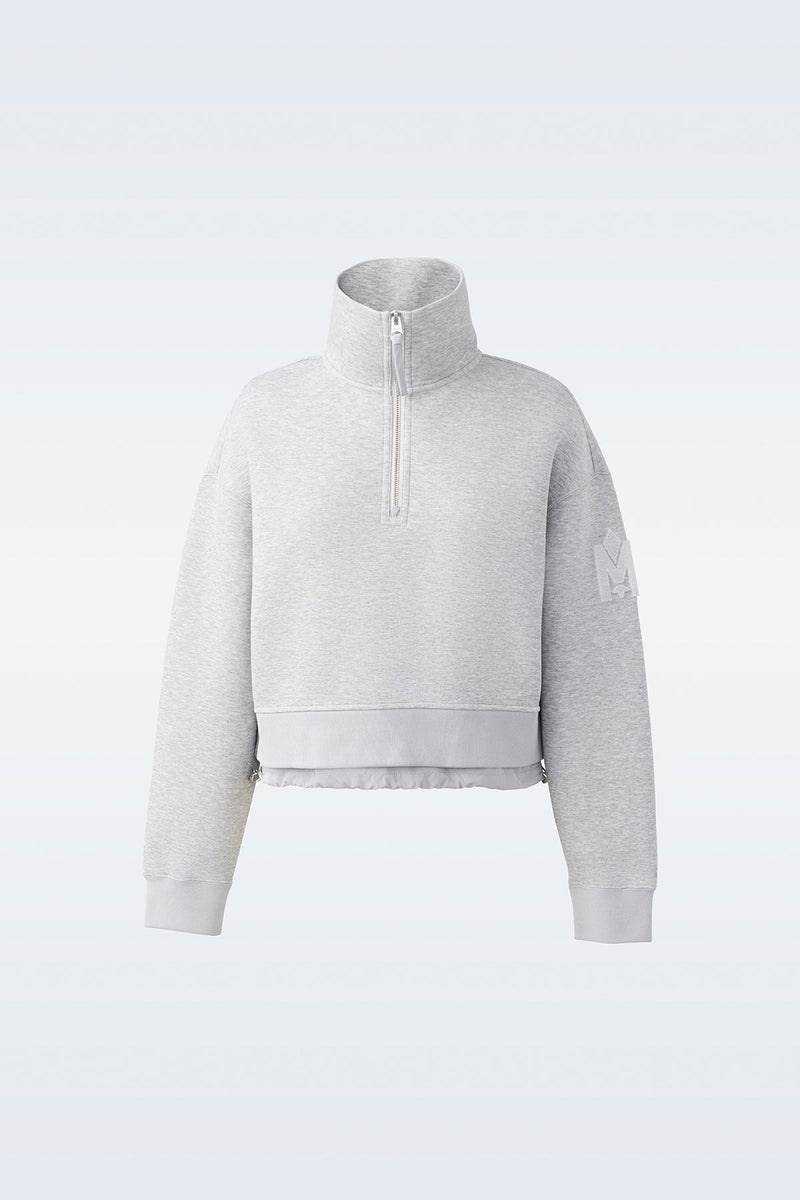 Mackage MONROE Double-face jersey pullover Hoodie Dam Ljusgrå | 364OADJST