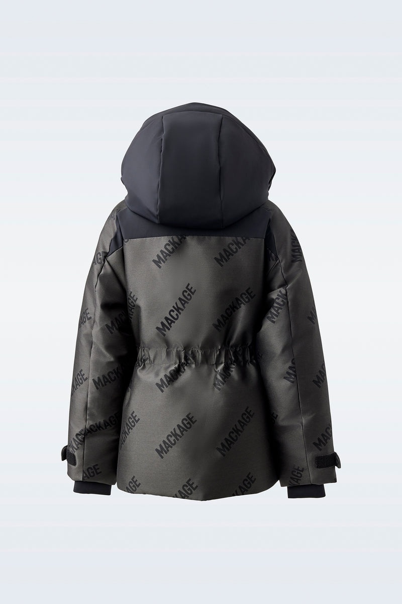 Mackage MOON-JMG Stretch down with hood Skidjackor Barn Mörkgrå | 217WSHBRF