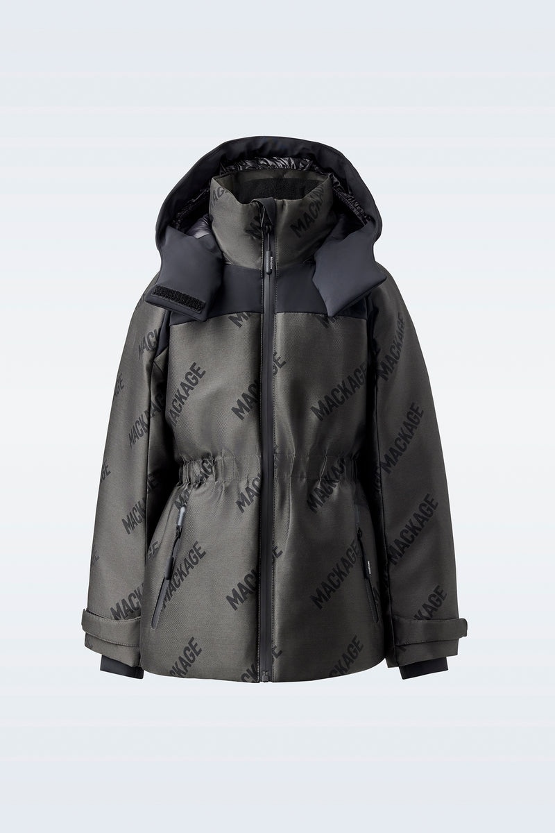 Mackage MOON-JMG Stretch down with hood Skidjackor Barn Mörkgrå | 217WSHBRF