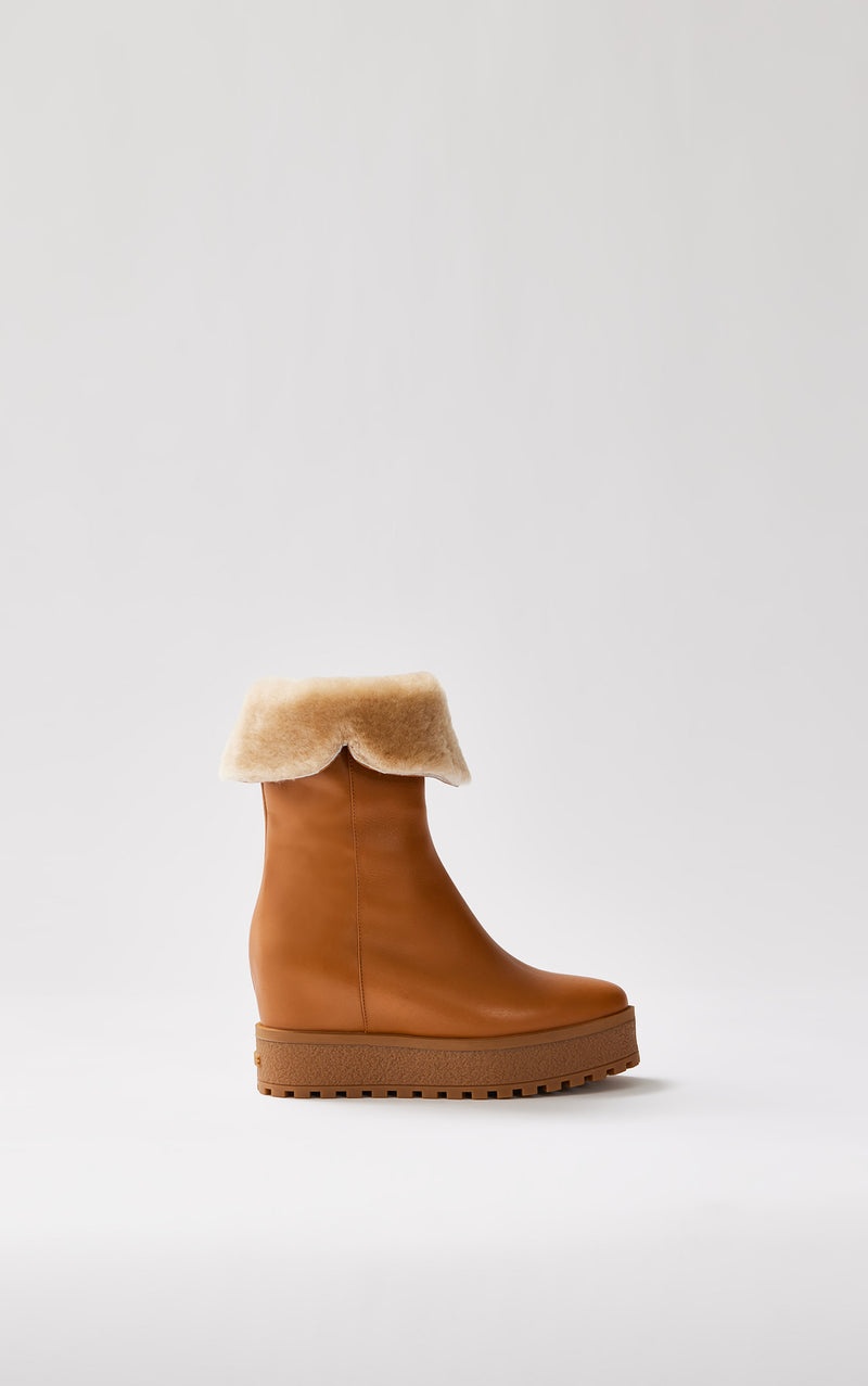 Mackage NOBLE shearling wedge (R) Läder Höga Stövlar Dam Bruna | 145JTKFHQ