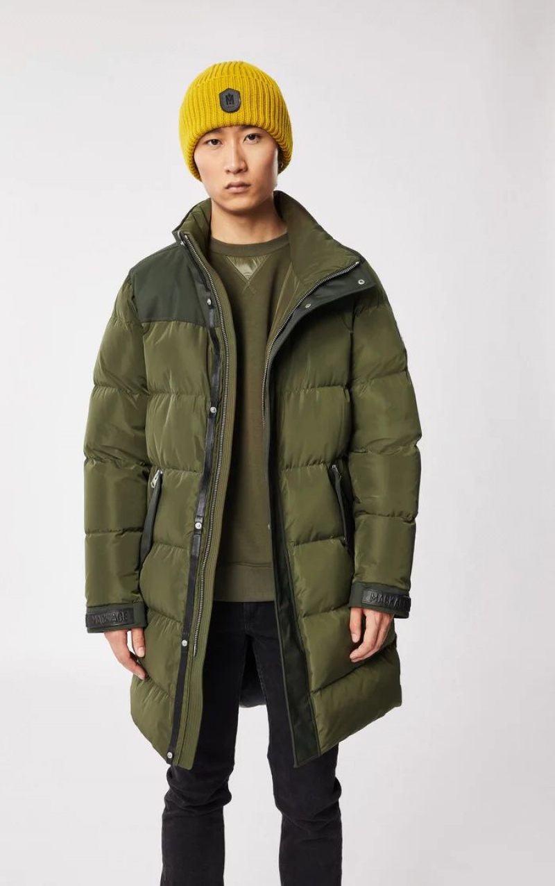 Mackage REYNOLD down with removable shearling bib and hood Rockar Herr Olivgröna | 341KRZNQG