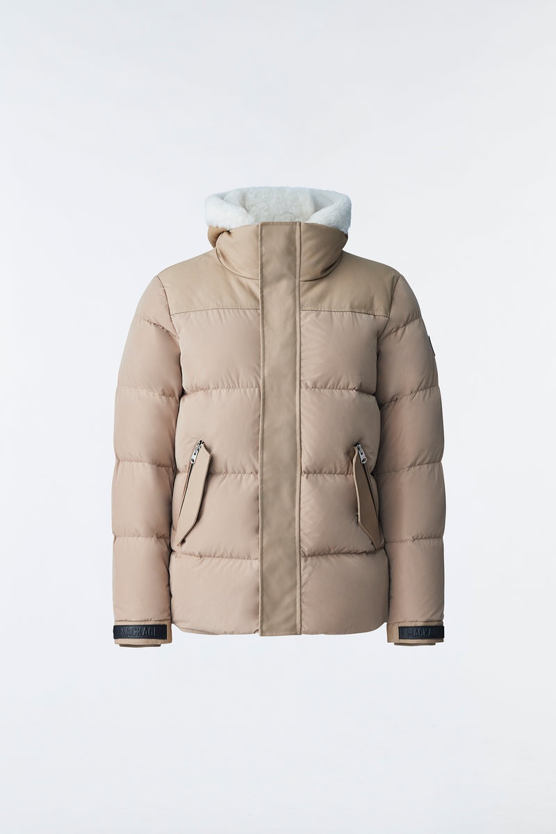 Mackage RILEY classic with removable shearling bib Dunjackor Herr Bruna | 697MEVCNJ