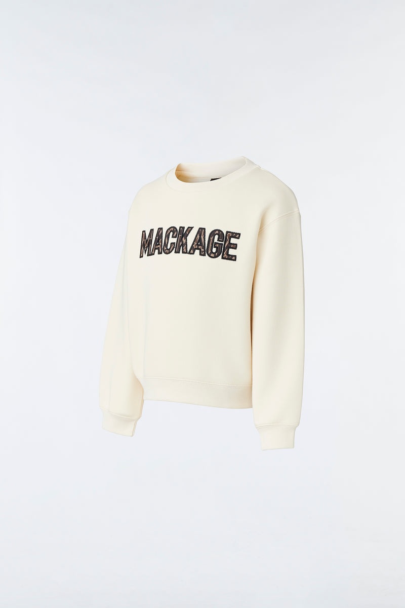 Mackage RIO Double-face jersey with wordmark Hoodie Barn Beige | 347SHIDPB