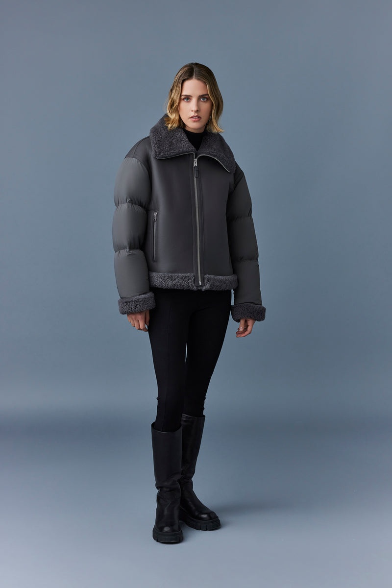 Mackage SENYA Agile-360 with shearling trim Dunjackor Dam Mörkgrå | 304XRQESY