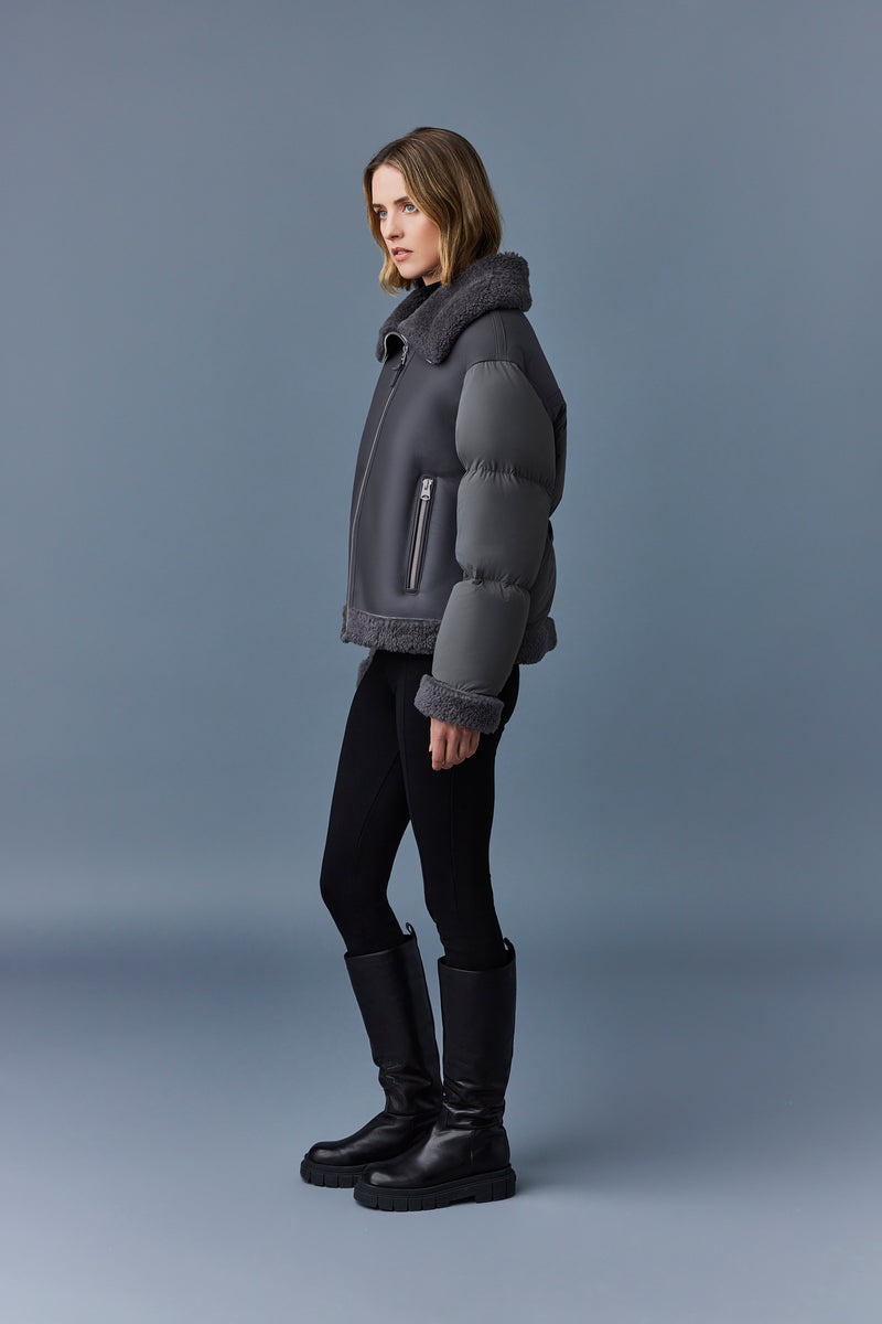 Mackage SENYA Agile-360 with shearling trim Dunjackor Dam Mörkgrå | 304XRQESY