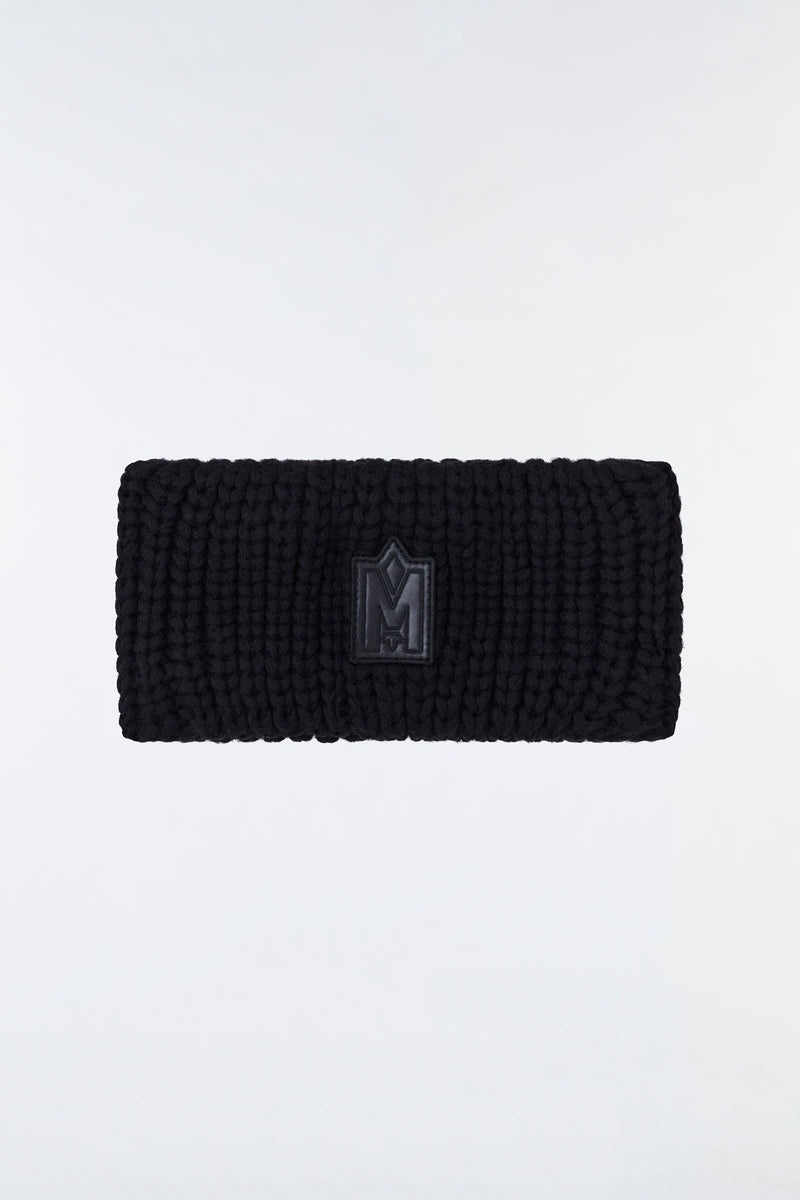 Mackage SIM-Z Rib knit merino wool Pannband Dam Svarta | 173AFZOWH