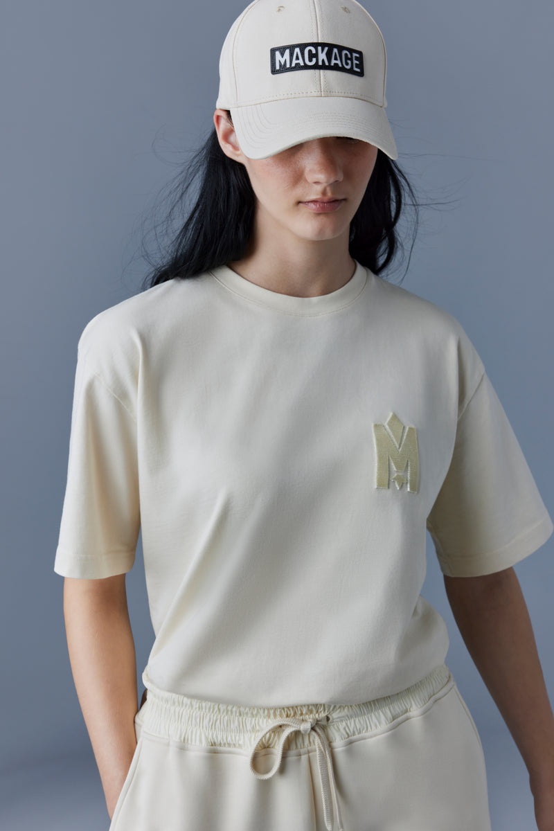 Mackage TEE with velvet logo T-Shirt Dam Beige | 942EHJSZL