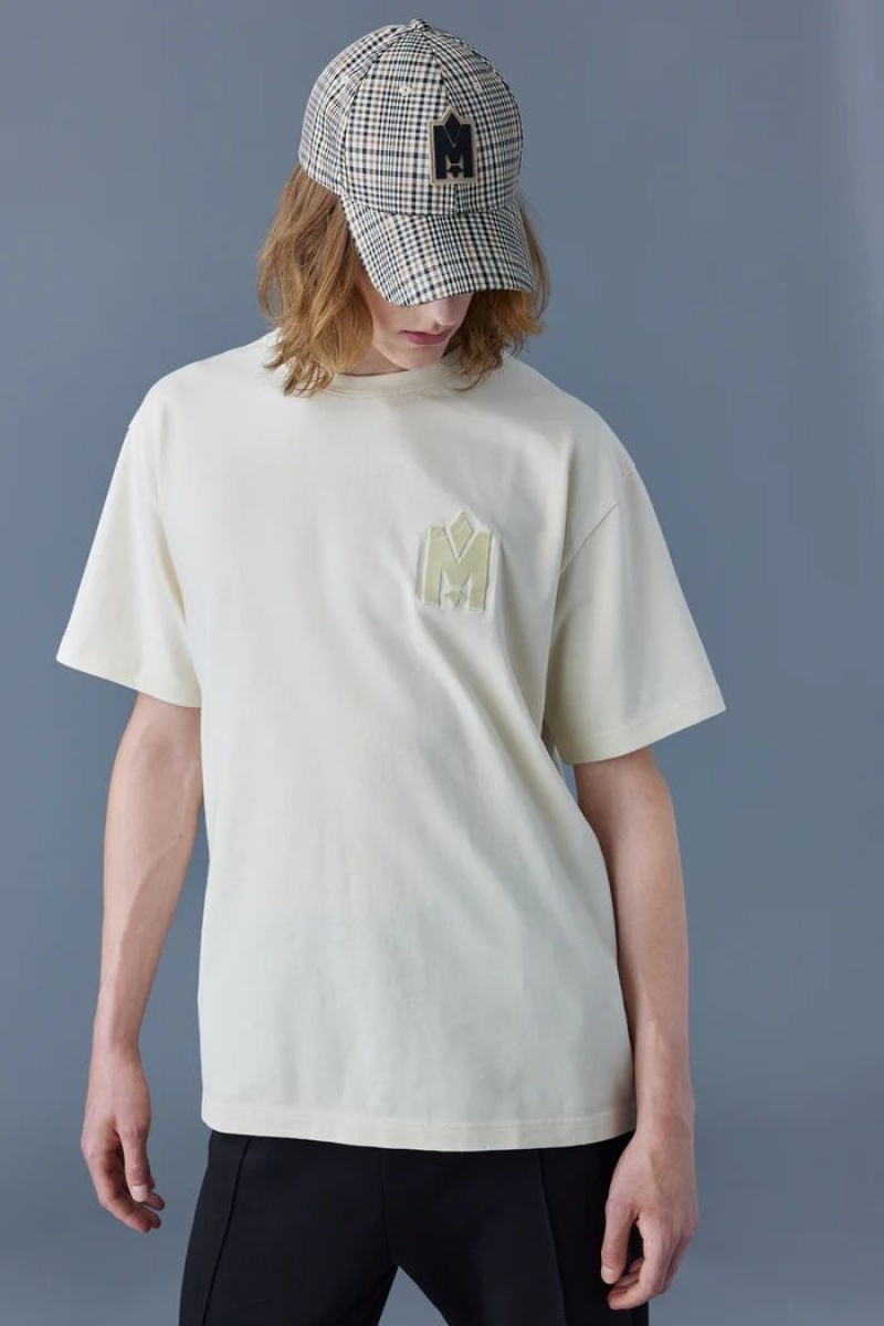 Mackage TEE with velvet logo T-Shirt Herr Beige | 682CVTFUZ