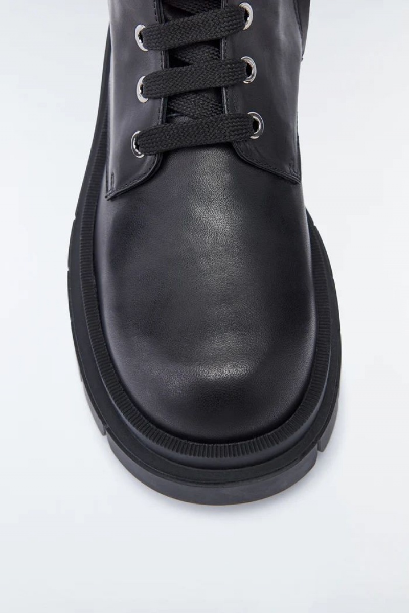 Mackage WARRIOR unlined lug sole (R) Läder combat Vinterkängor Herr Svarta | 849YUCGPI