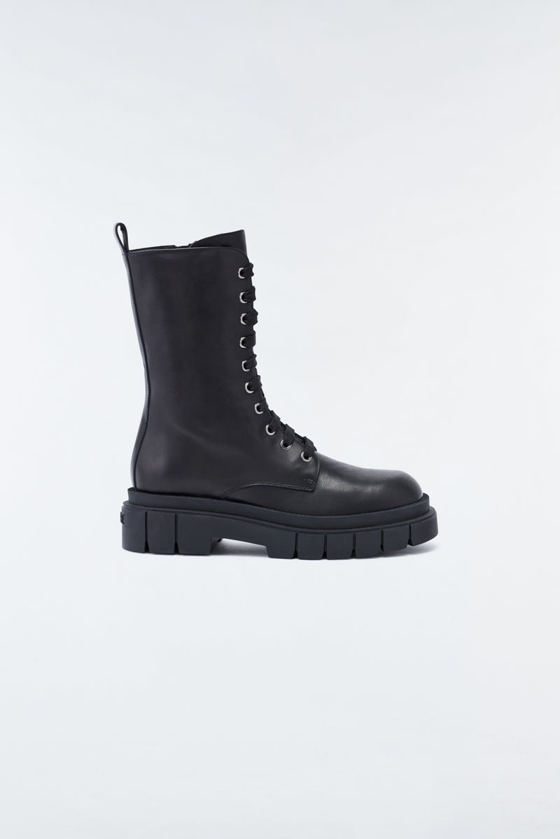 Mackage WARRIOR unlined lug sole (R) Läder combat Vinterkängor Herr Svarta | 849YUCGPI